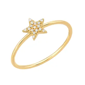 Pave Star Stackable Ring