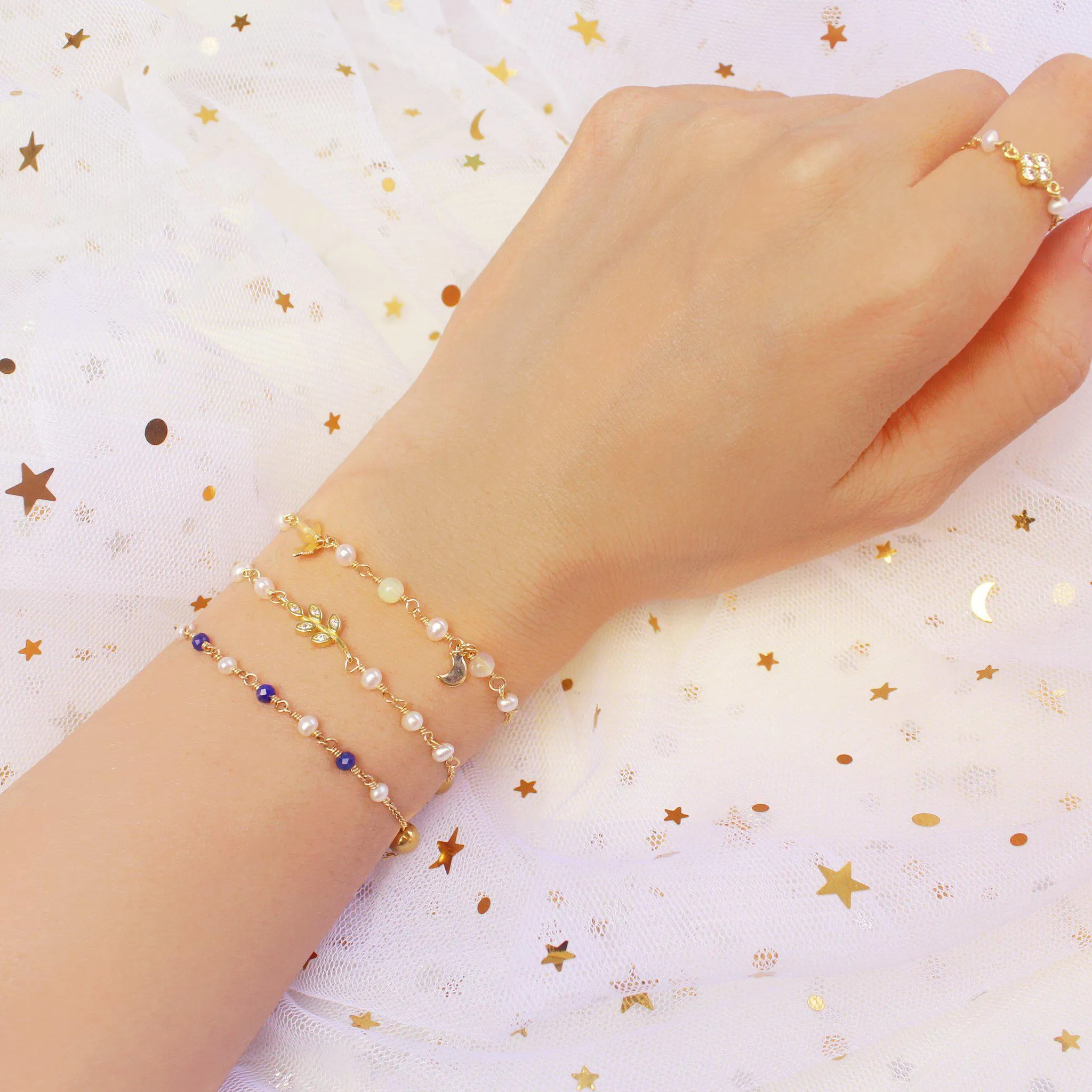 Pearl   Lapis Bracelet