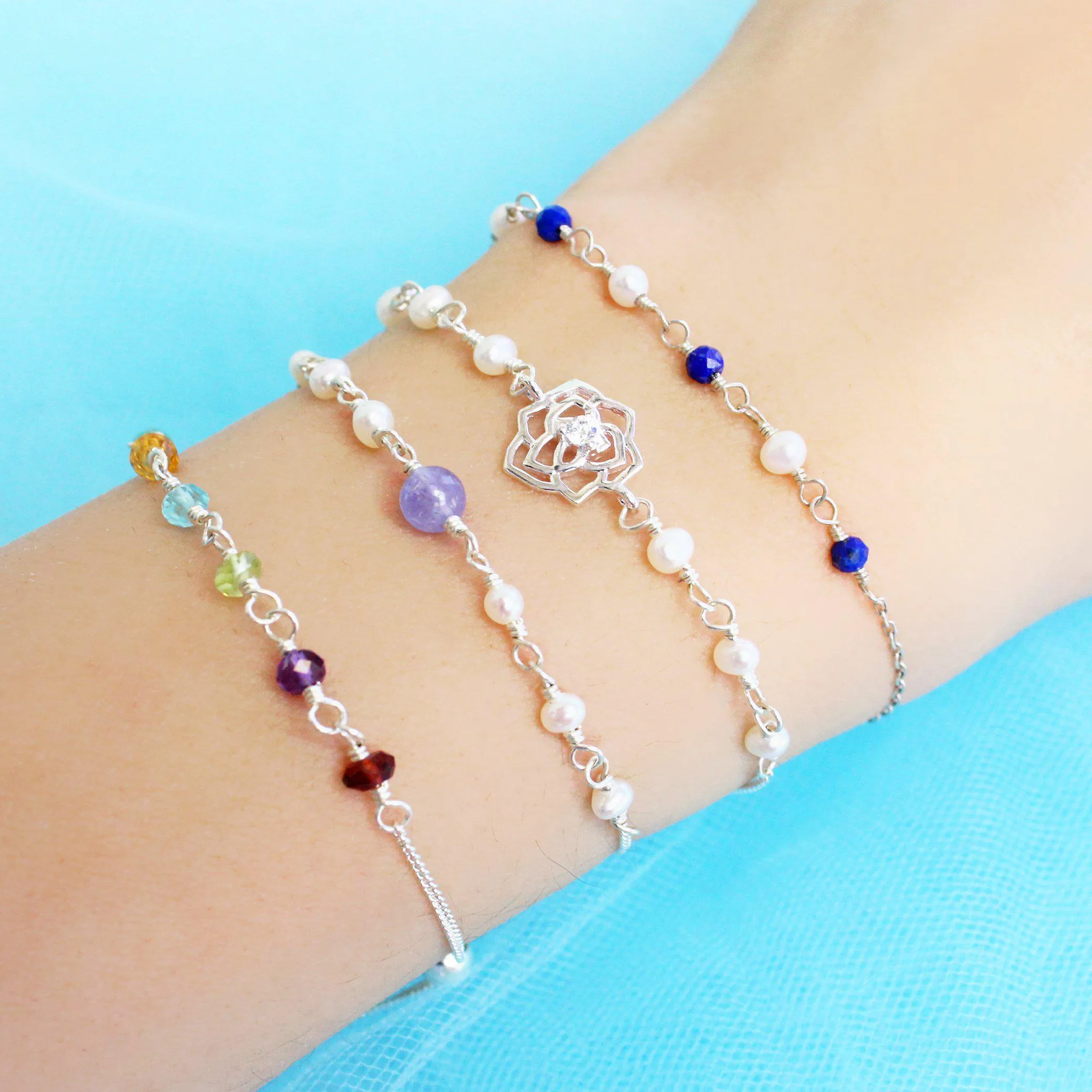 Pearl   Lapis Bracelet