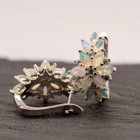 Plum Ethiopia Opal Earrings in Sterling Silver