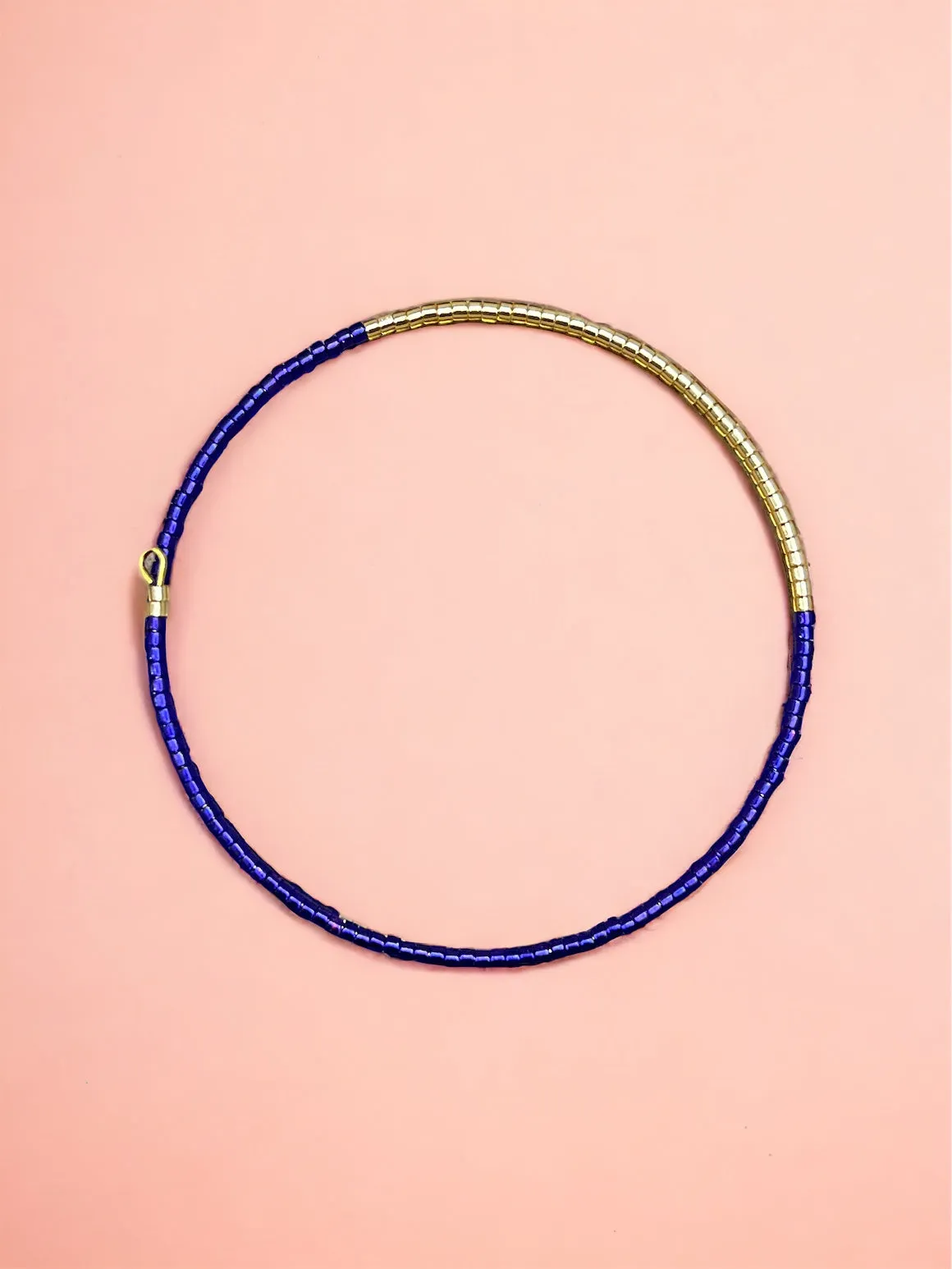 Purple and Gold Beaded Bracelet
