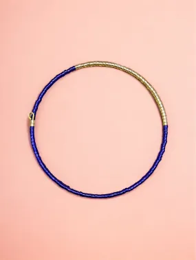 Purple and Gold Beaded Bracelet