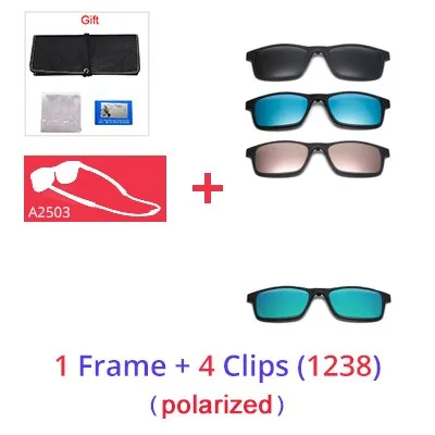 Ralferty Women's Full Rim Square Acetate Reading Glasses Clip On Sunglasses A2503
