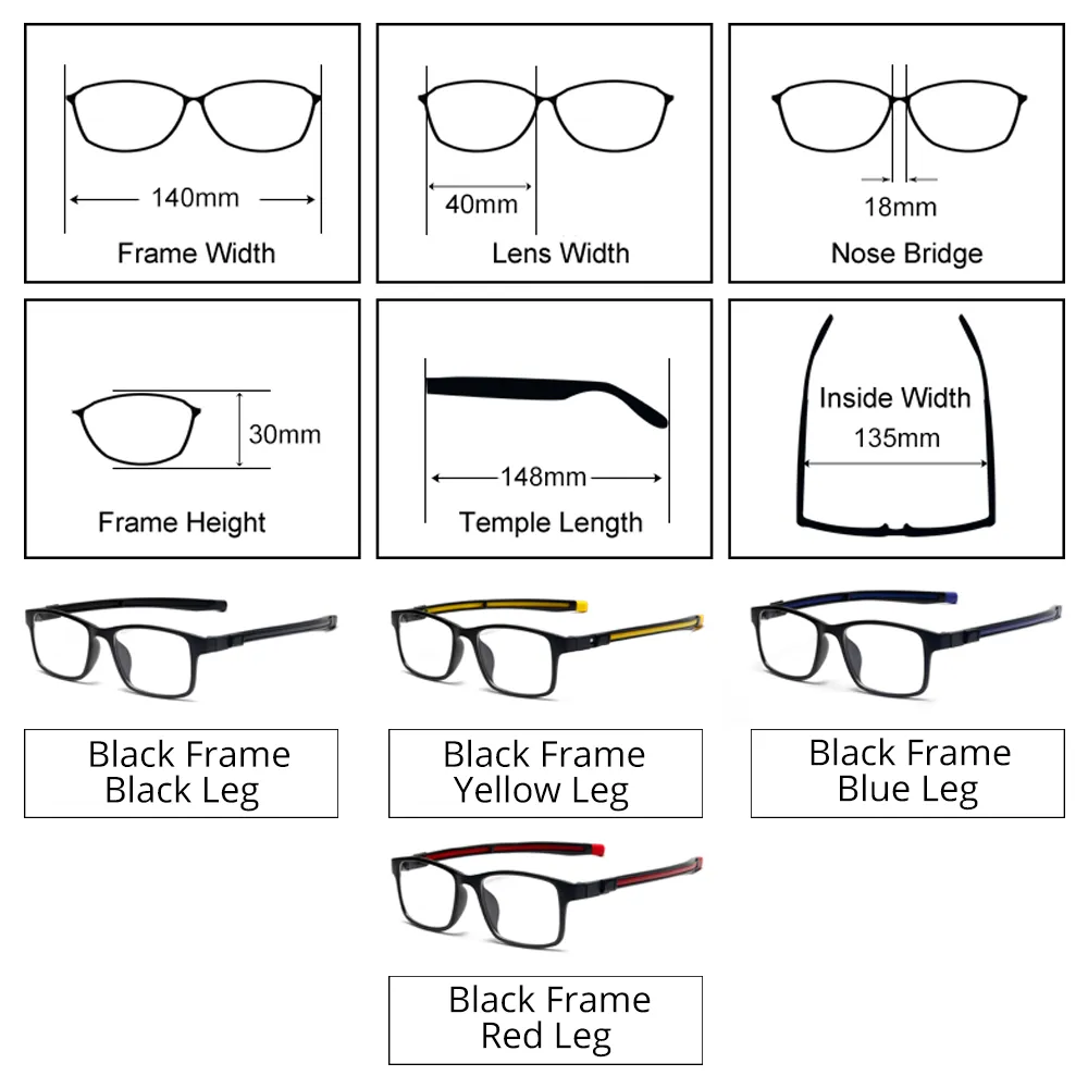 Ralferty Women's Full Rim Square Acetate Reading Glasses Clip On Sunglasses A2503
