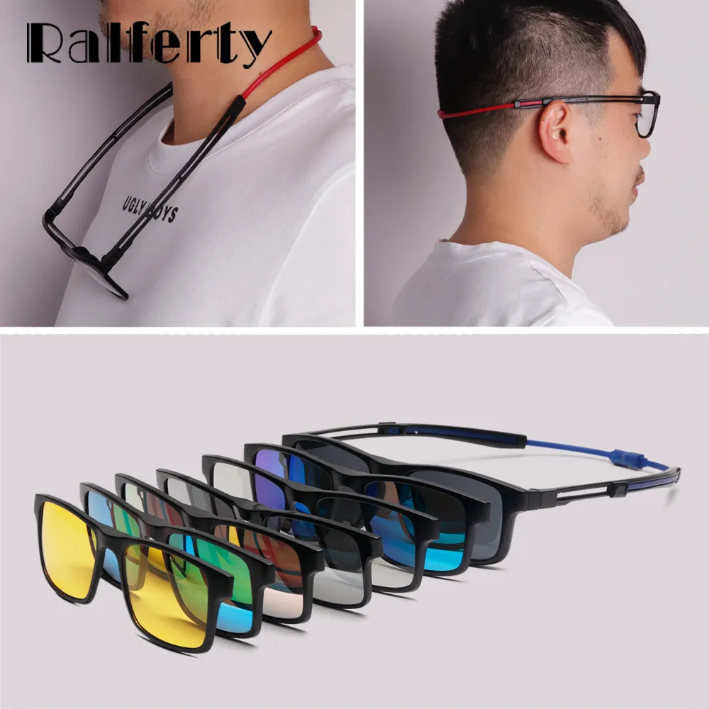Ralferty Women's Full Rim Square Acetate Reading Glasses Clip On Sunglasses A2503