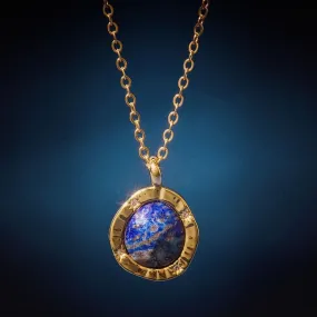 Real Gold Plated Lapis Lazuli Pendant Necklace