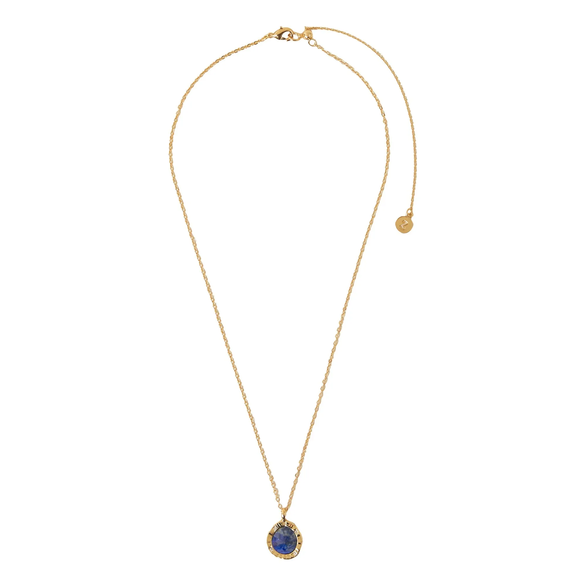 Real Gold Plated Lapis Lazuli Pendant Necklace