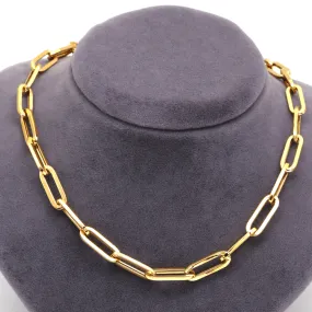 Real Gold Thick Paper Clip 7 MM Chain Luxury Necklace 1368 (45 C.M) N1358