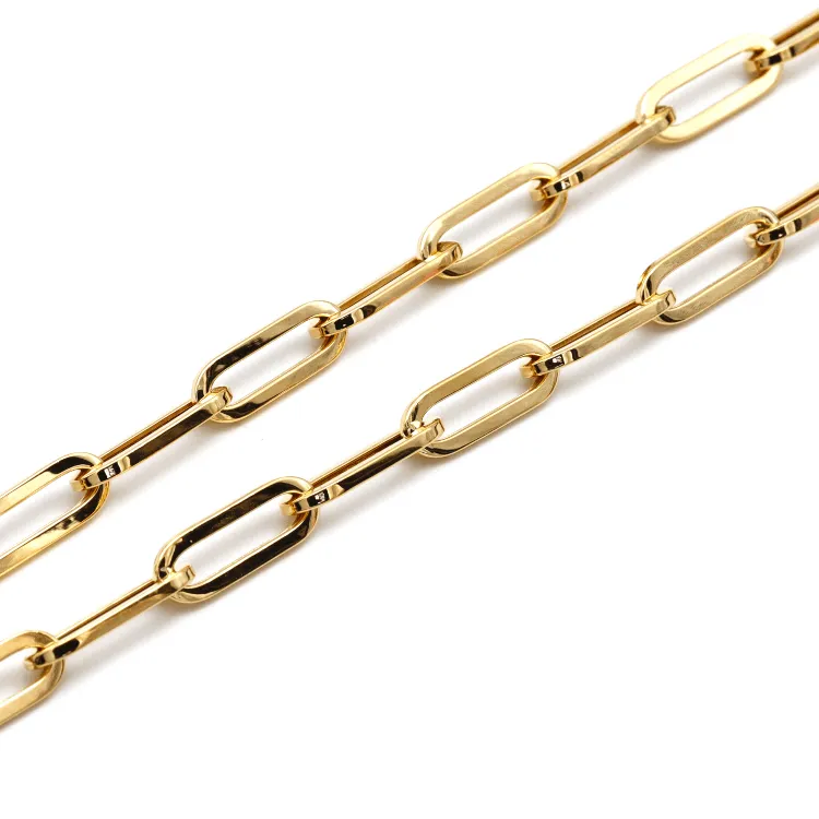 Real Gold Thick Paper Clip 7 MM Chain Luxury Necklace 1368 (45 C.M) N1358