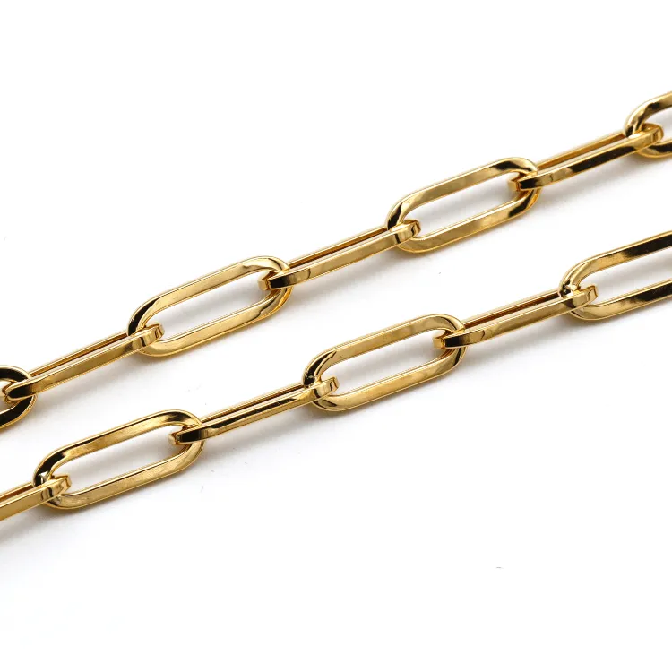 Real Gold Thick Paper Clip 7 MM Chain Luxury Necklace 1368 (45 C.M) N1358