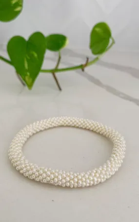 Rolling Beaded Bracelet - White