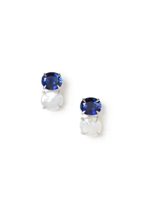 Sapphire White Pearl Earrings