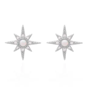 Serin Star Opal Stud Earrings | 925 Sterling Silver