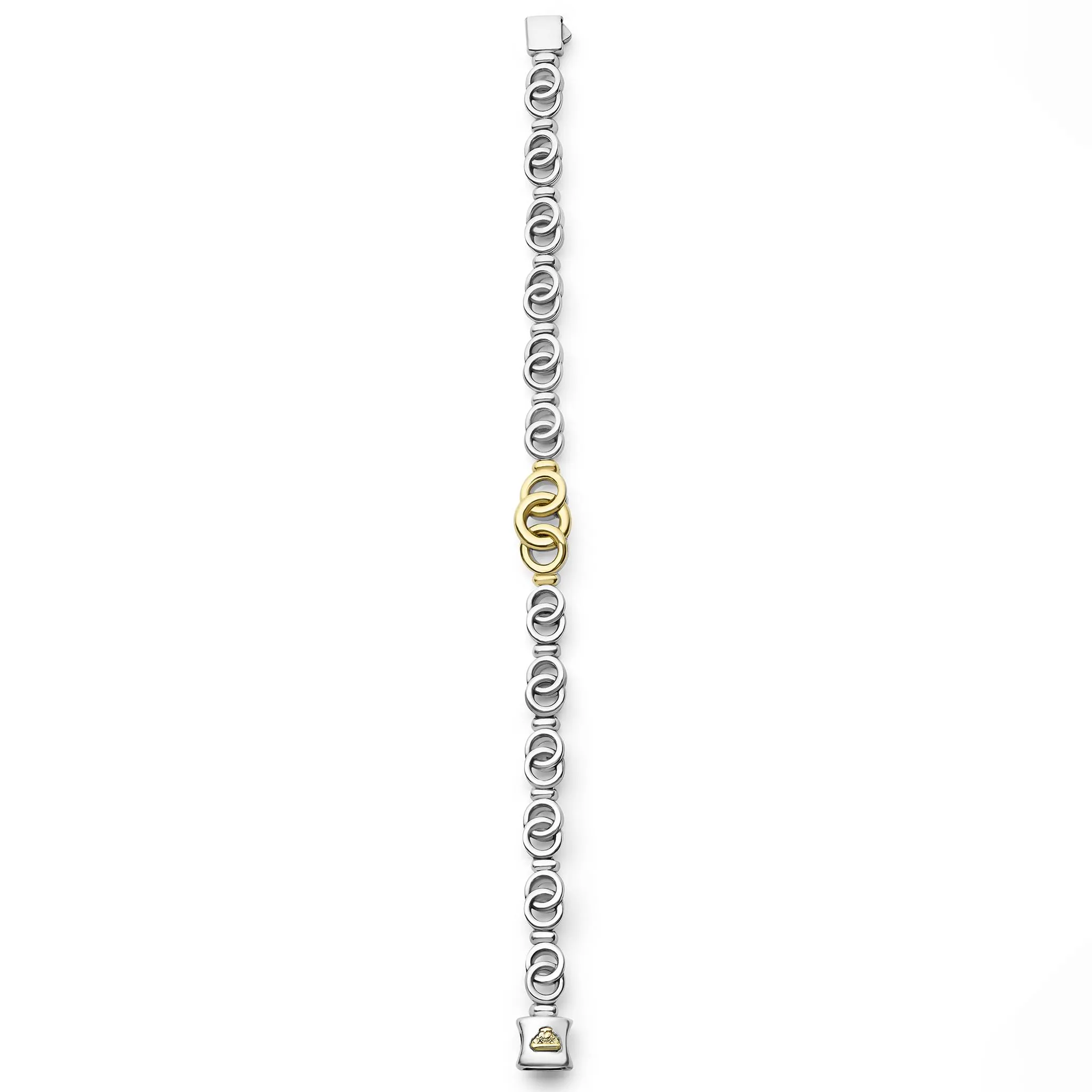 Signature Caviar Two-Tone Interlocking Link Bracelet