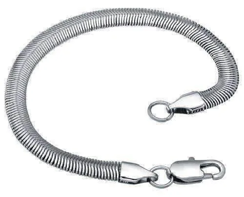 Silky Soft 316 Stainless Steel Flat Herringbone Snake Chain Bracelet