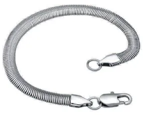 Silky Soft 316 Stainless Steel Flat Herringbone Snake Chain Bracelet