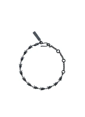 SILVER BK COW SKULL BRACELET