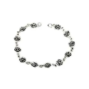 Silver Designer Rose Bracelet