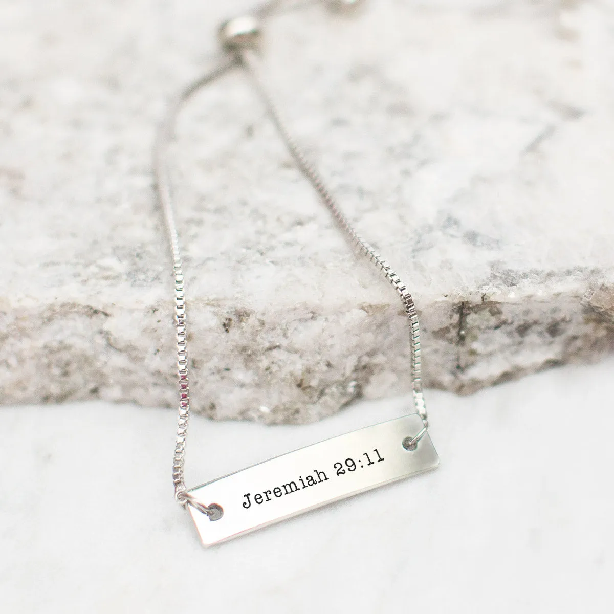 Silver Jeremiah 29:11 Adjustable Bar Bracelet