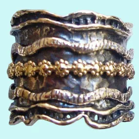 Spinner Rings Israeli Silver Gold stackable ring