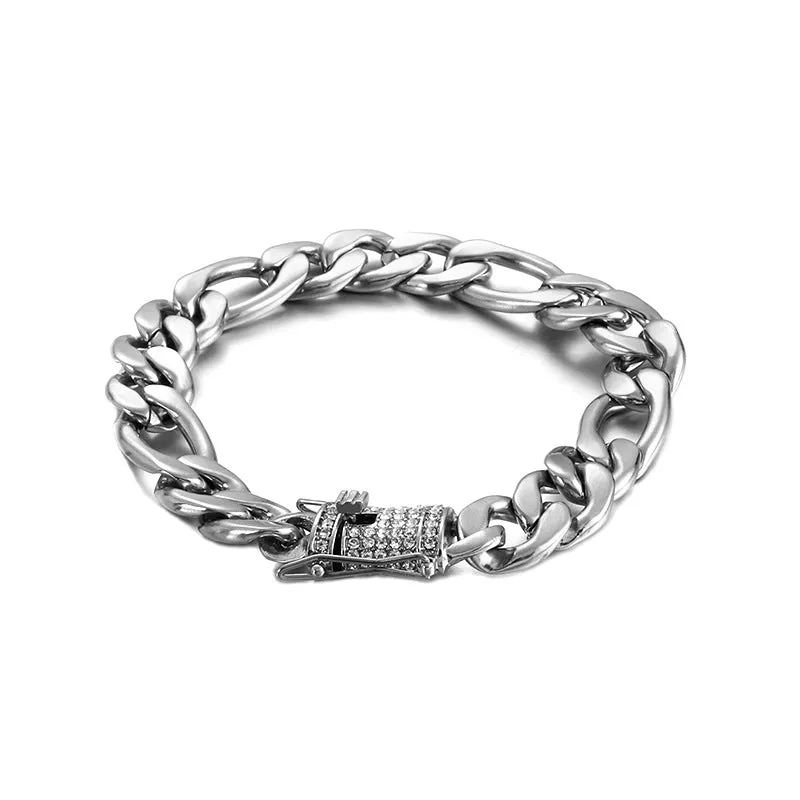 Stainless Steel 18K Gold Electroplated Bracelet Set for Men: NK Mother-Child Fashion Jewelry