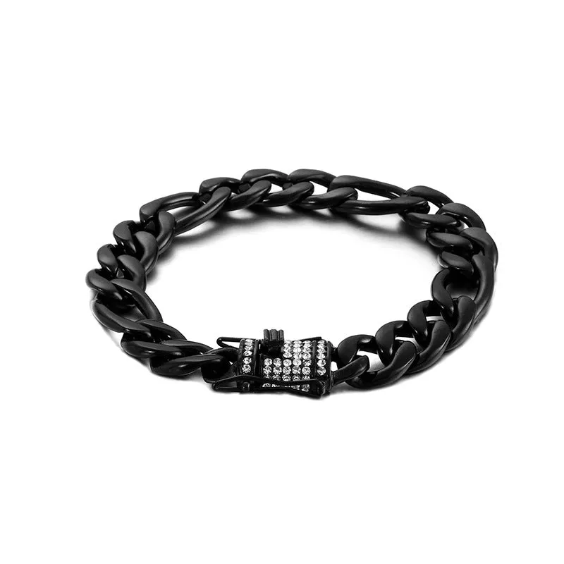 Stainless Steel 18K Gold Electroplated Bracelet Set for Men: NK Mother-Child Fashion Jewelry