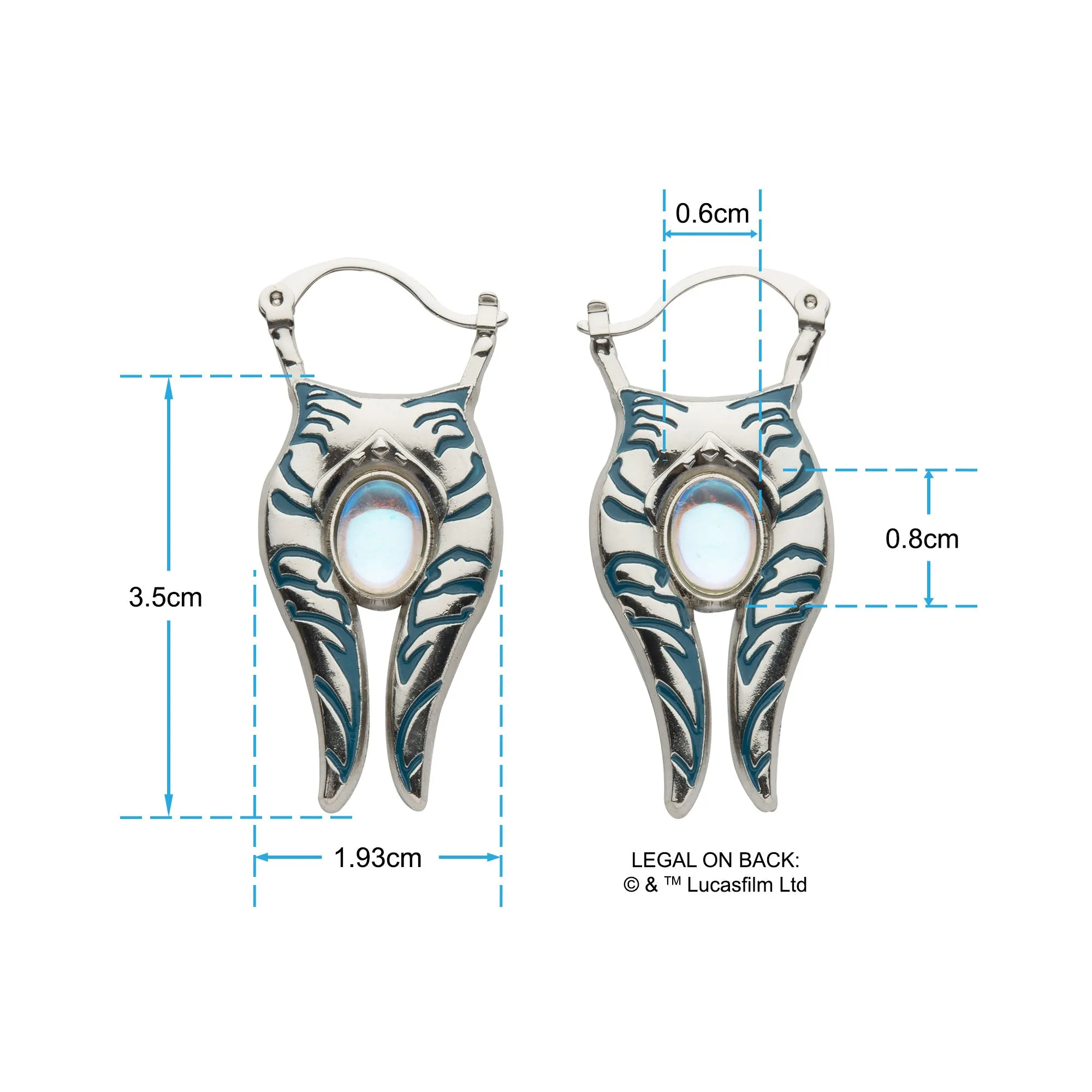 Star Wars Ahsoka Opal 3D Hoops Earrings