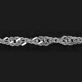 Sterling Silver 7" 3 mm Singapore Bracelet