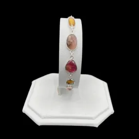 Sterling Silver And Tourmaline Gemstones Bracelet