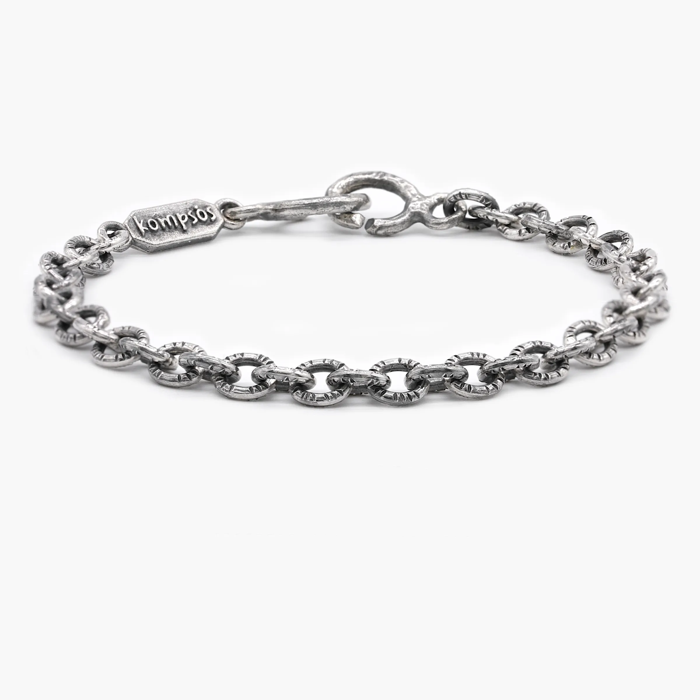 Sterling Silver Bracelet With Hand-Forged Links