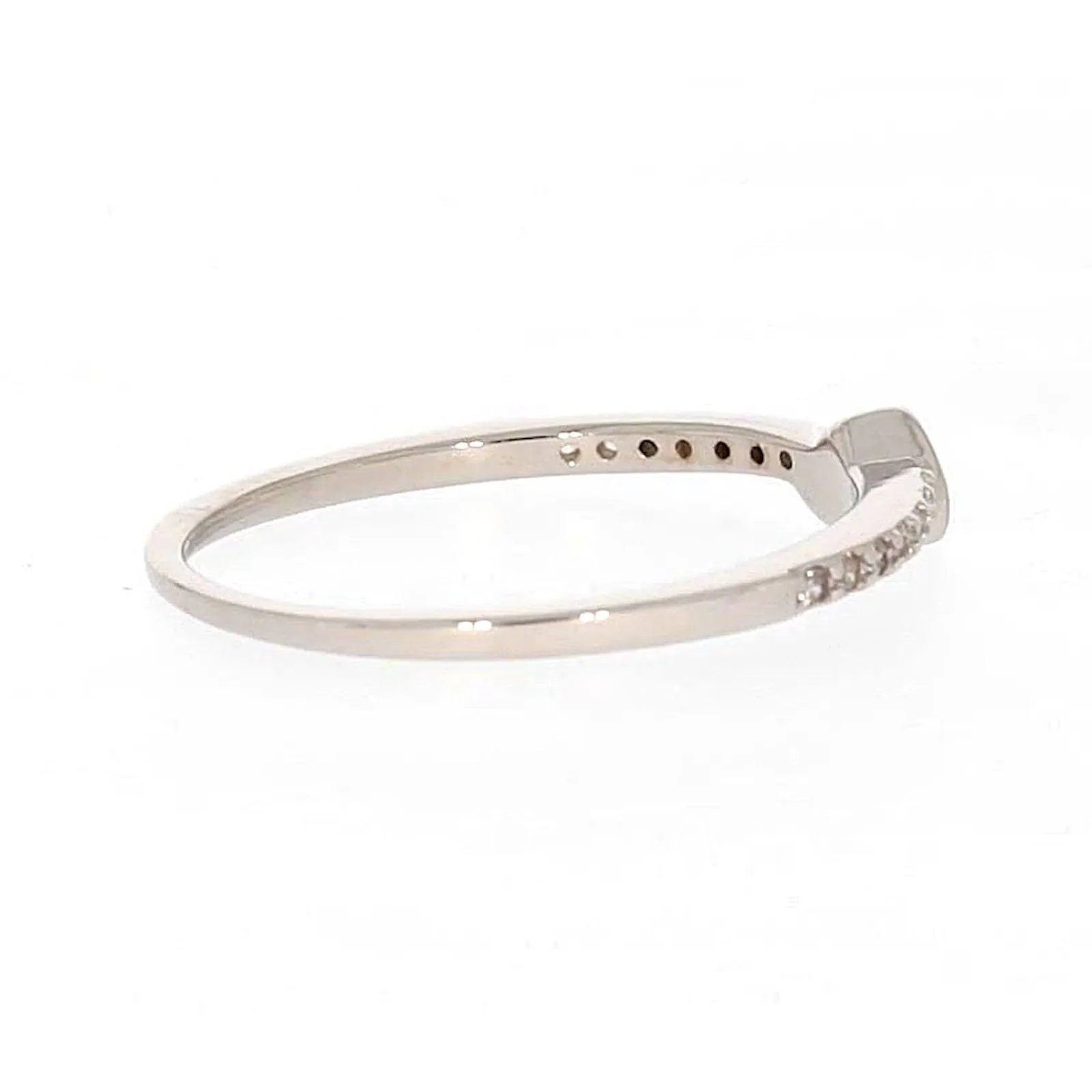 Sterling Silver Cubic Zirconia and Heart Stacker Ring