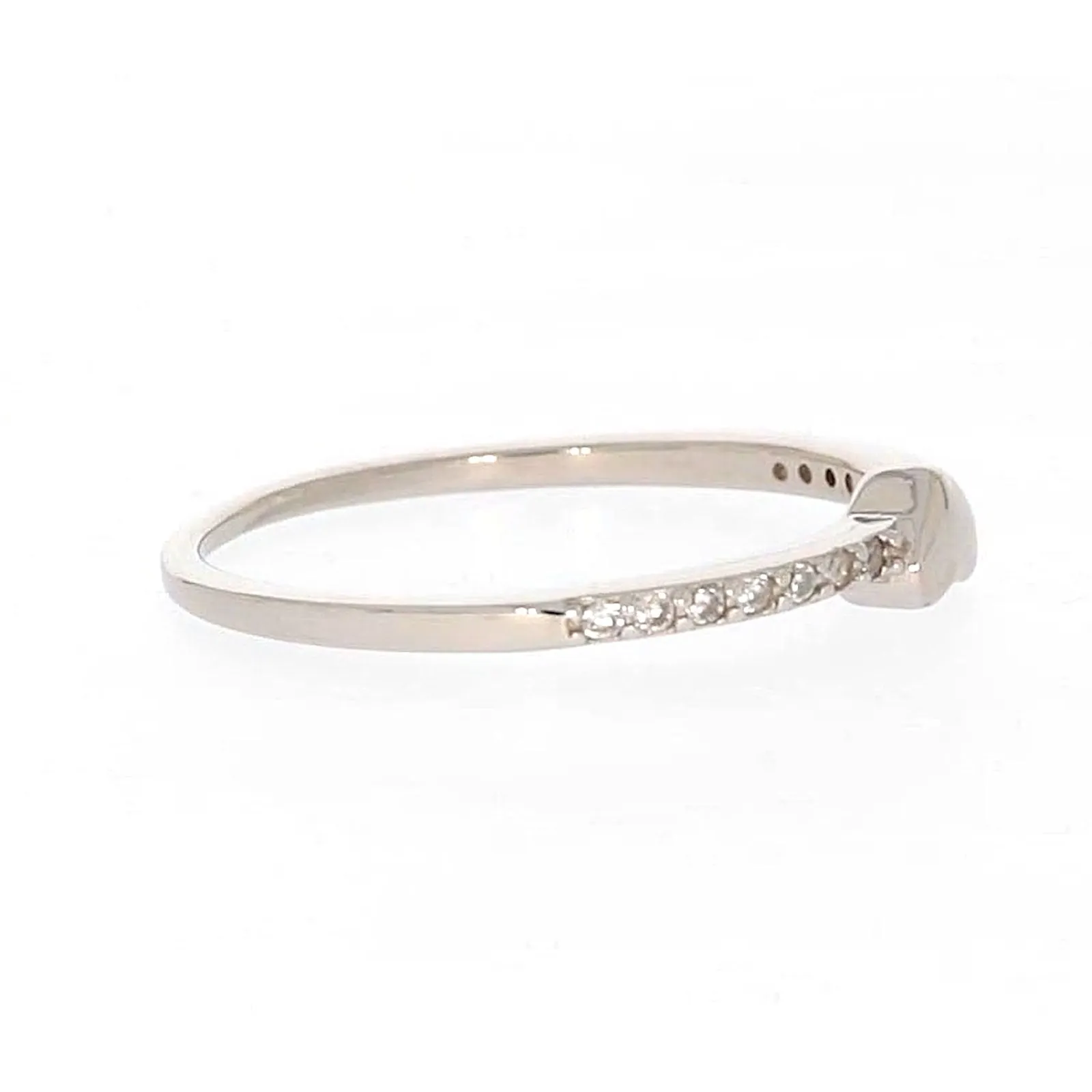 Sterling Silver Cubic Zirconia and Heart Stacker Ring