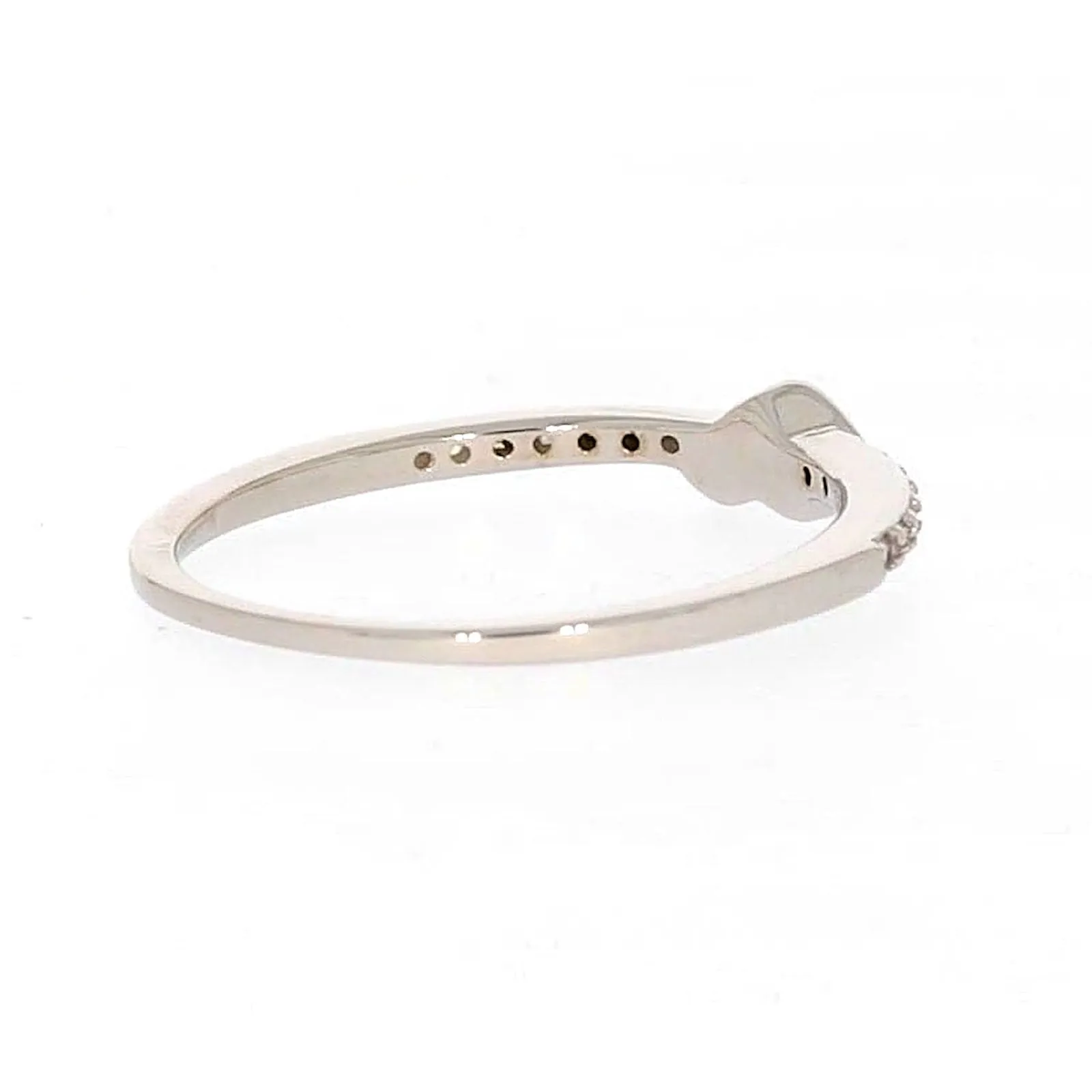Sterling Silver Cubic Zirconia and Heart Stacker Ring