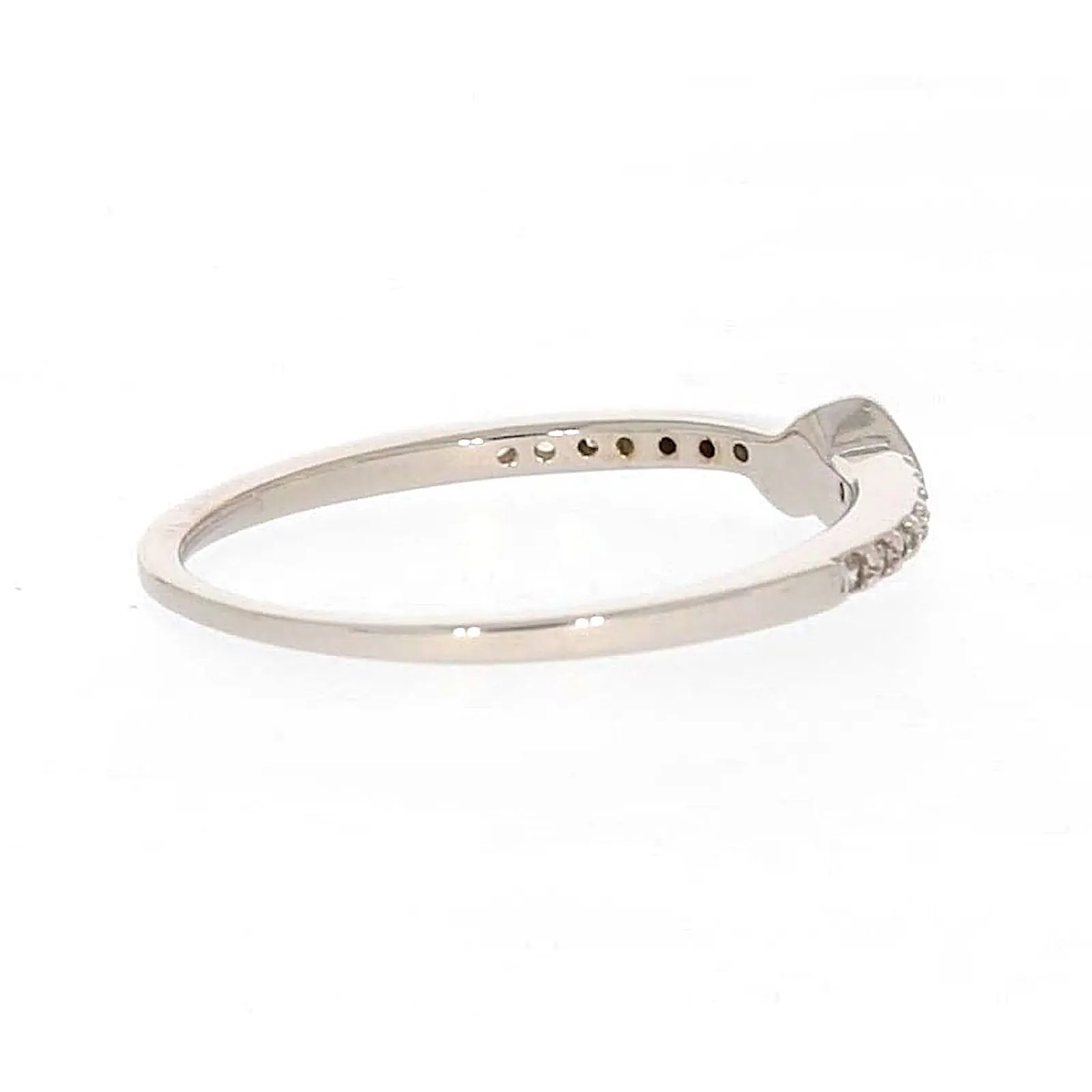 Sterling Silver Cubic Zirconia and Heart Stacker Ring