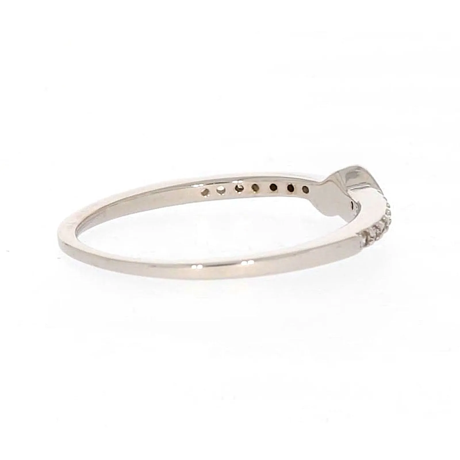 Sterling Silver Cubic Zirconia and Heart Stacker Ring