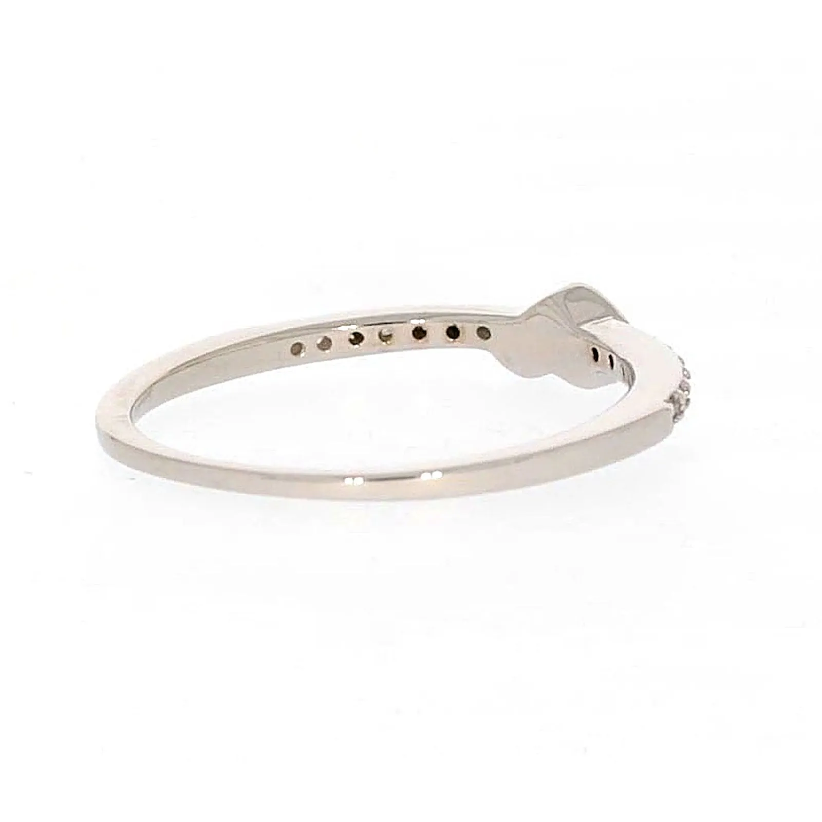 Sterling Silver Cubic Zirconia and Heart Stacker Ring