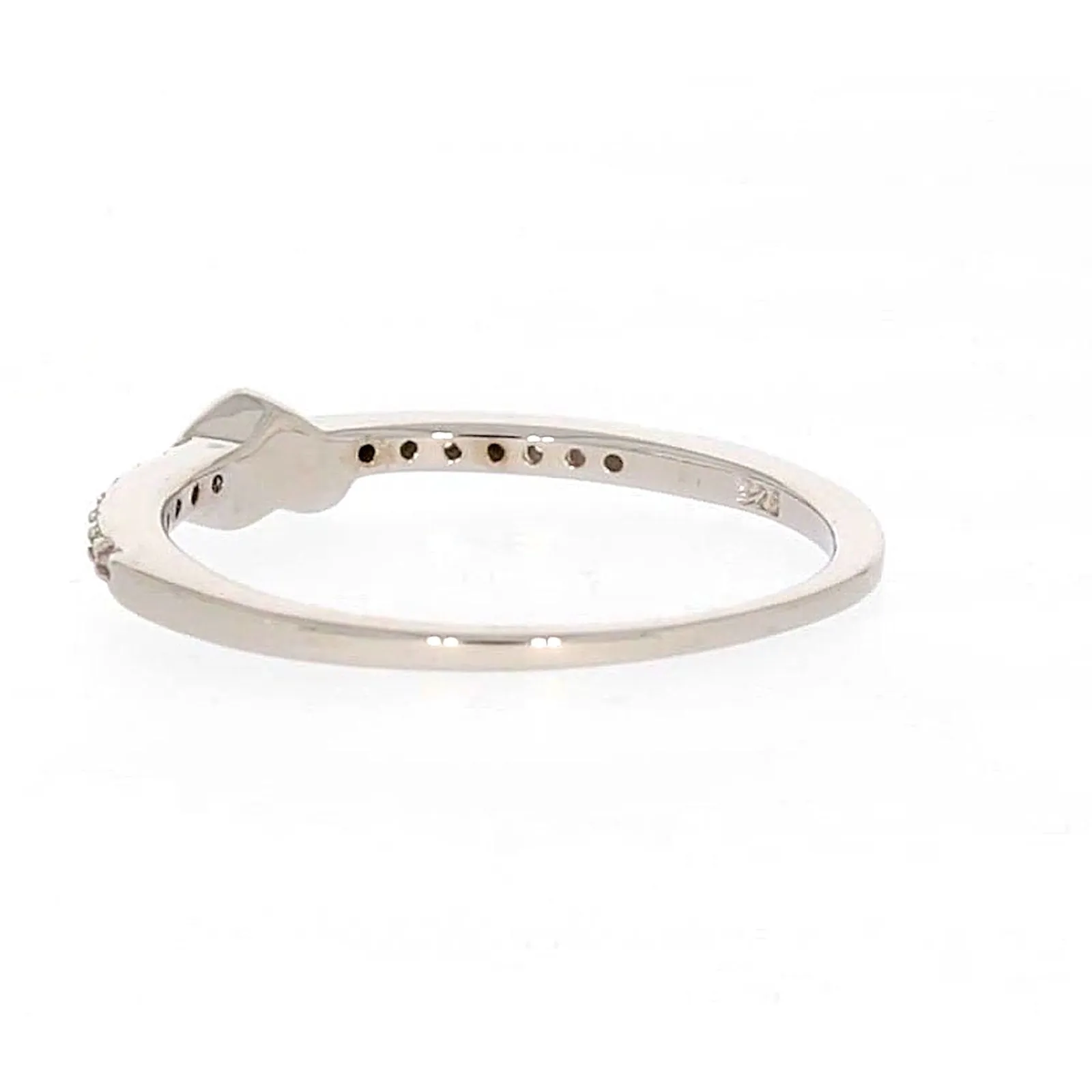 Sterling Silver Cubic Zirconia and Heart Stacker Ring