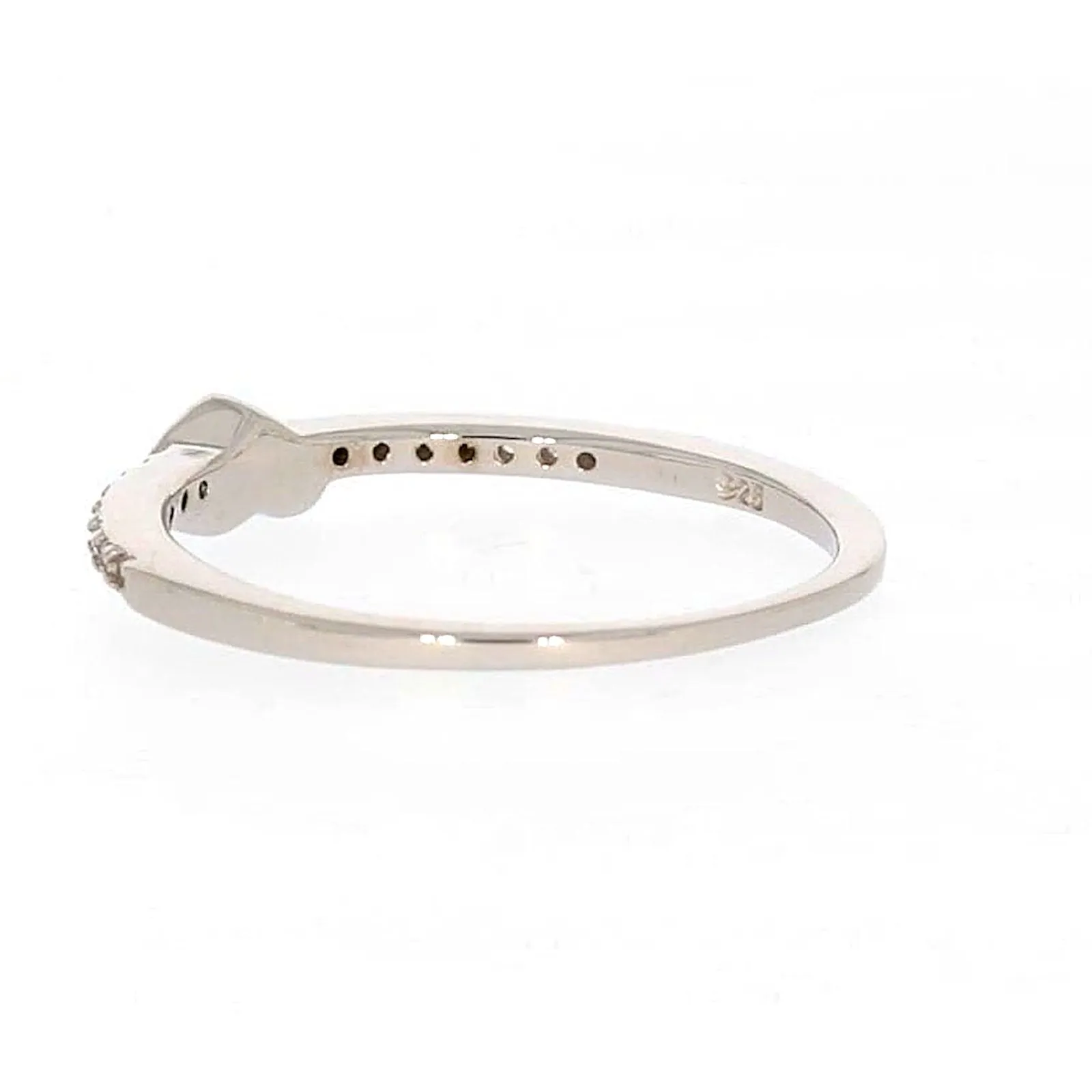 Sterling Silver Cubic Zirconia and Heart Stacker Ring