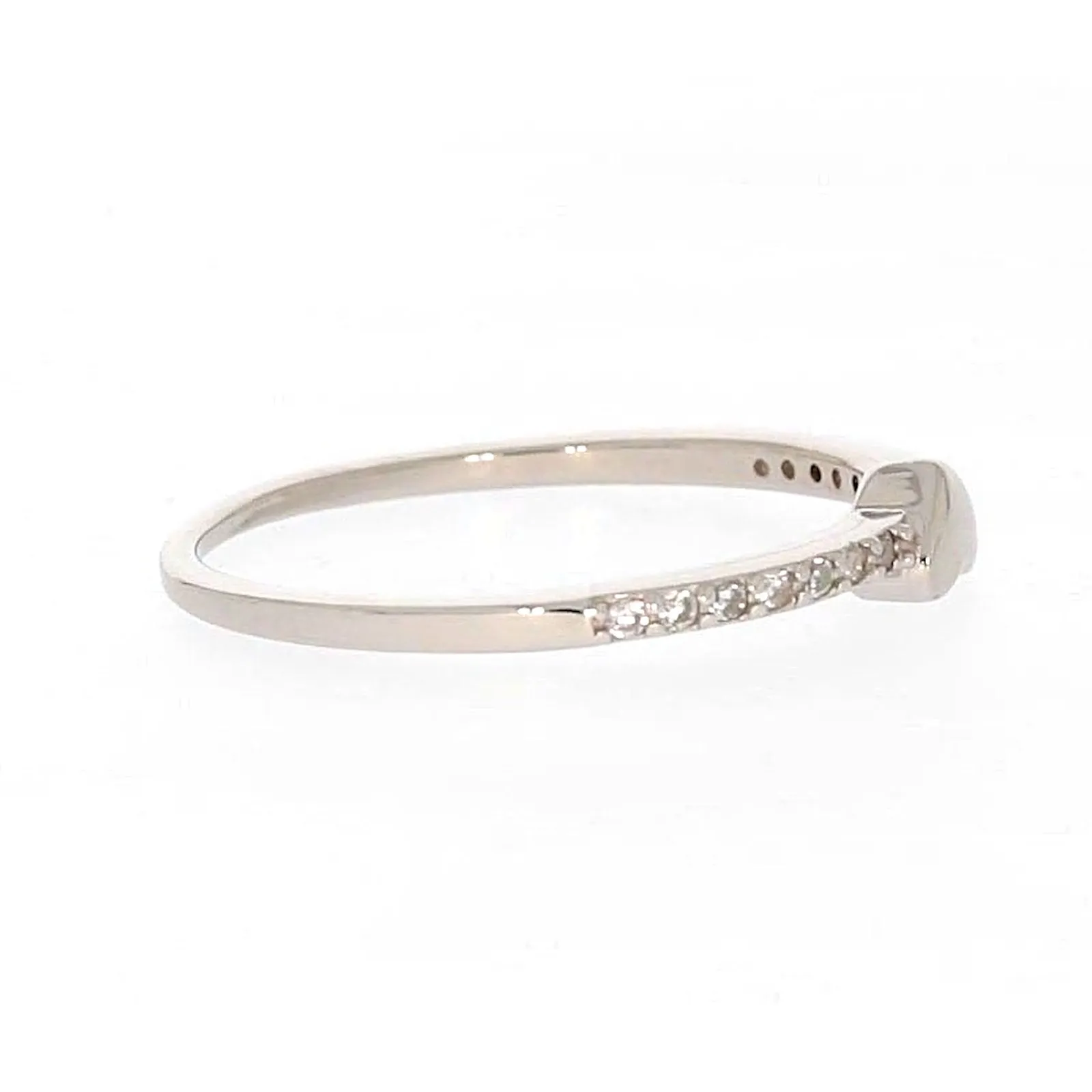 Sterling Silver Cubic Zirconia and Heart Stacker Ring