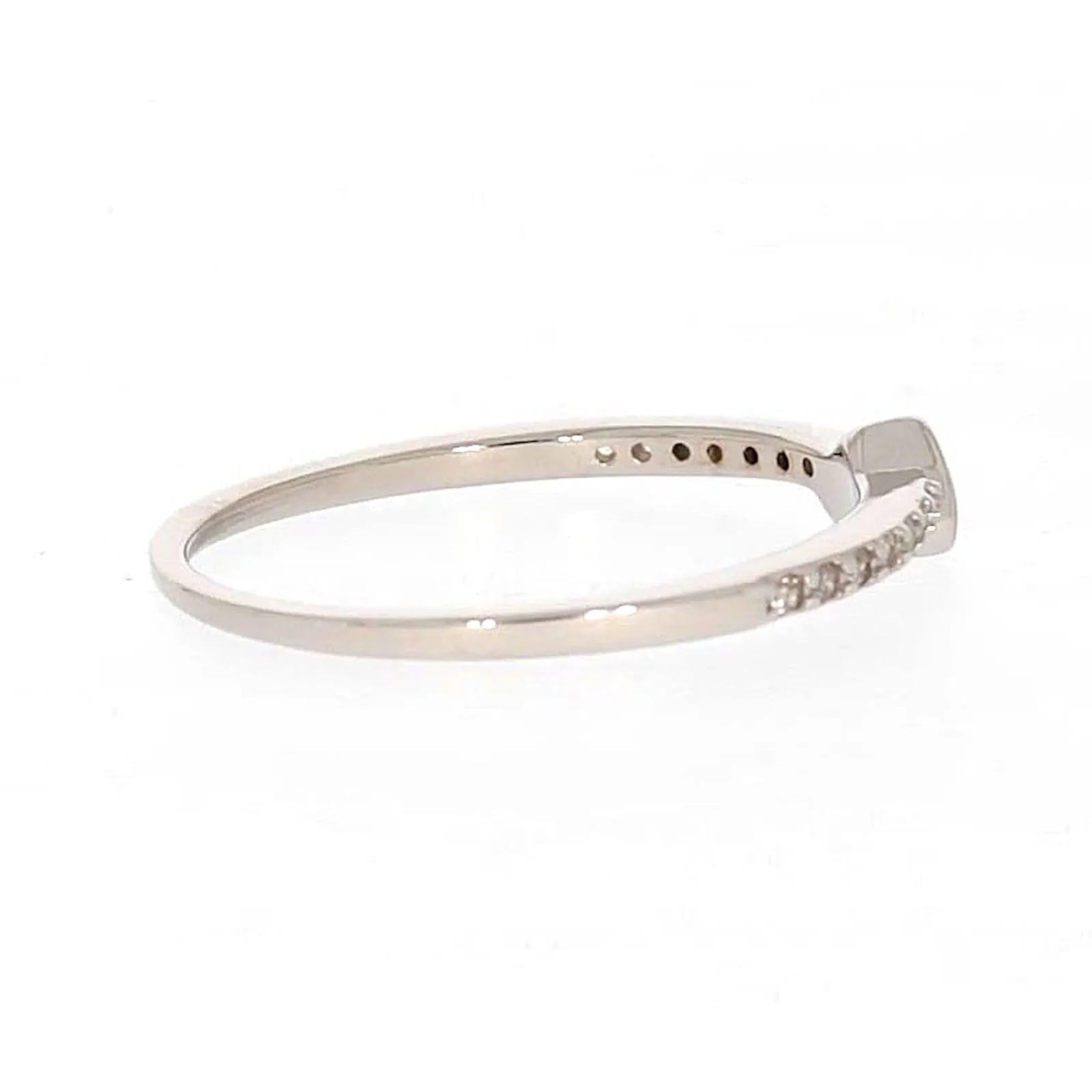 Sterling Silver Cubic Zirconia and Heart Stacker Ring