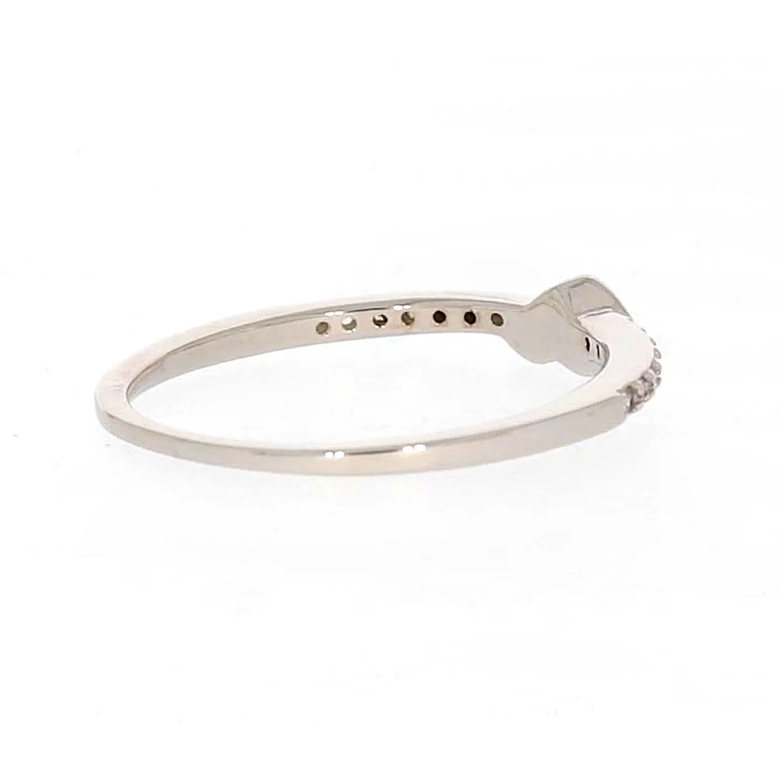 Sterling Silver Cubic Zirconia and Heart Stacker Ring