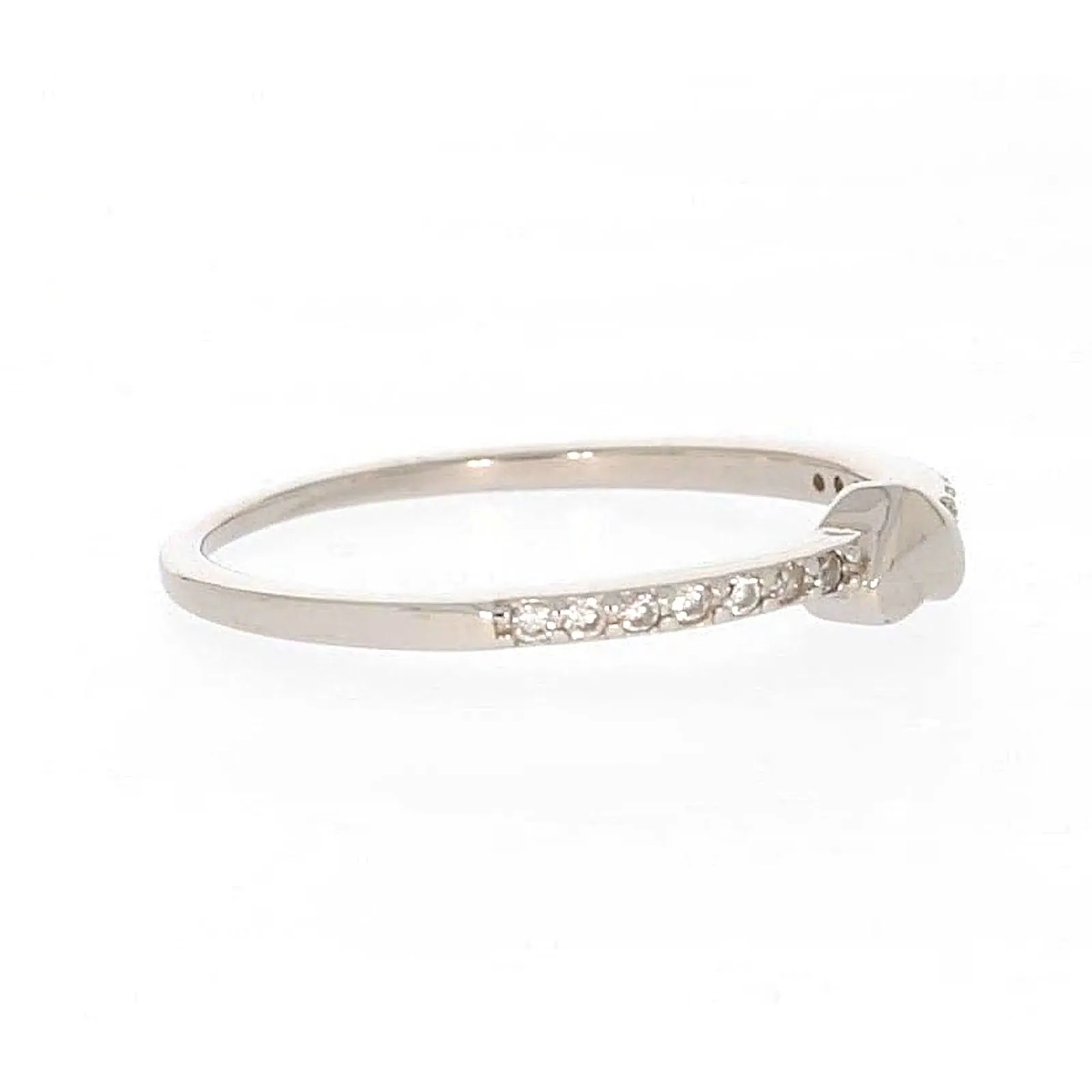 Sterling Silver Cubic Zirconia and Heart Stacker Ring