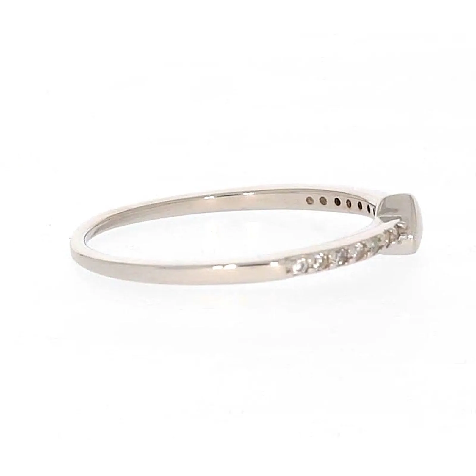Sterling Silver Cubic Zirconia and Heart Stacker Ring