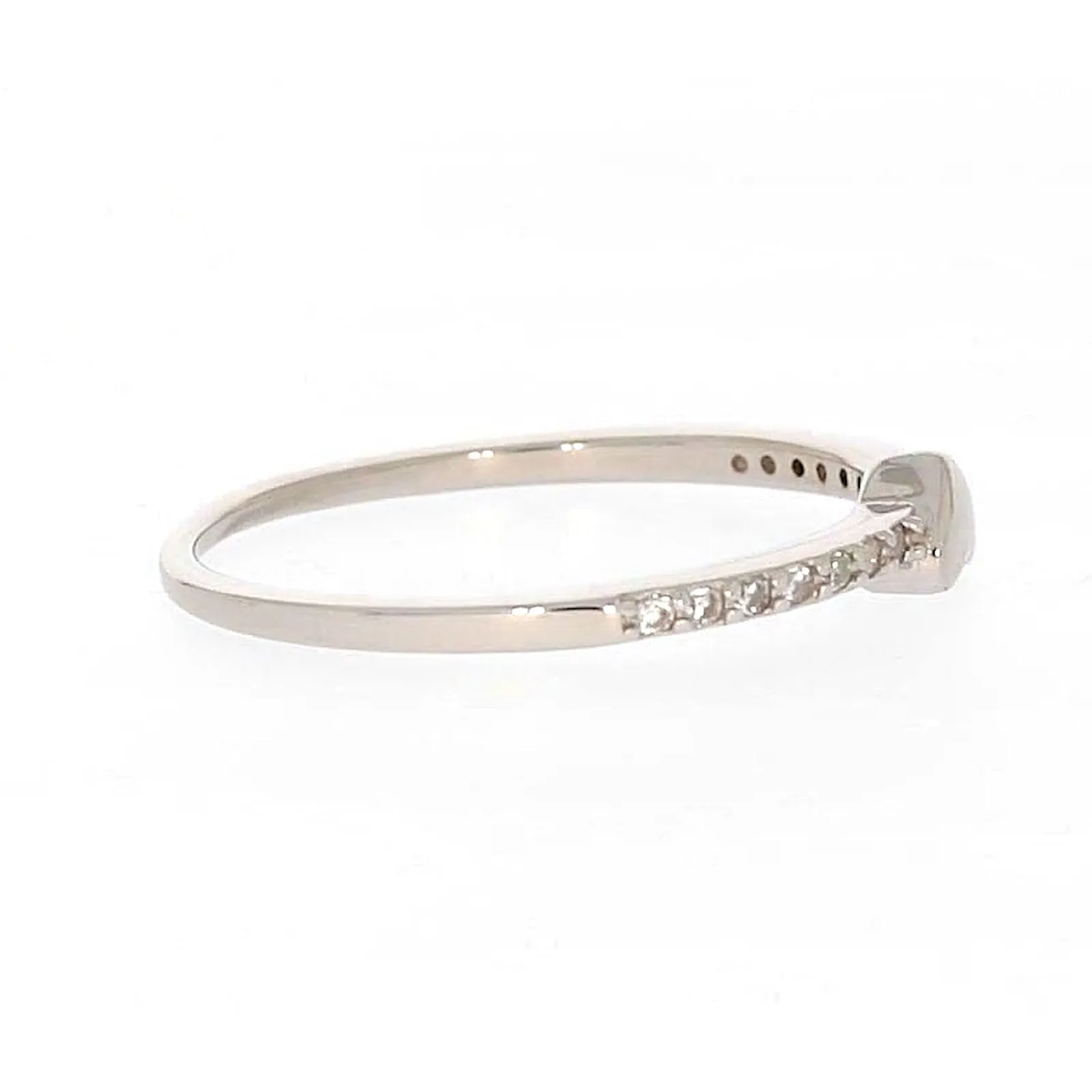 Sterling Silver Cubic Zirconia and Heart Stacker Ring