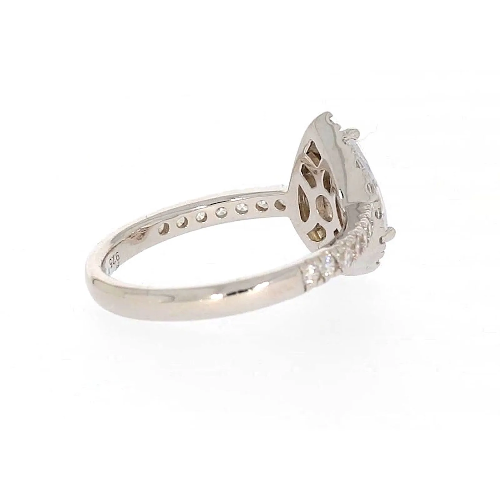 Sterling Silver Cubic Zirconia Pear Ring