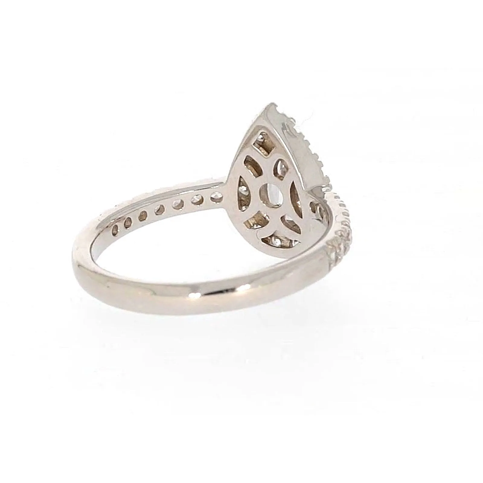 Sterling Silver Cubic Zirconia Pear Ring