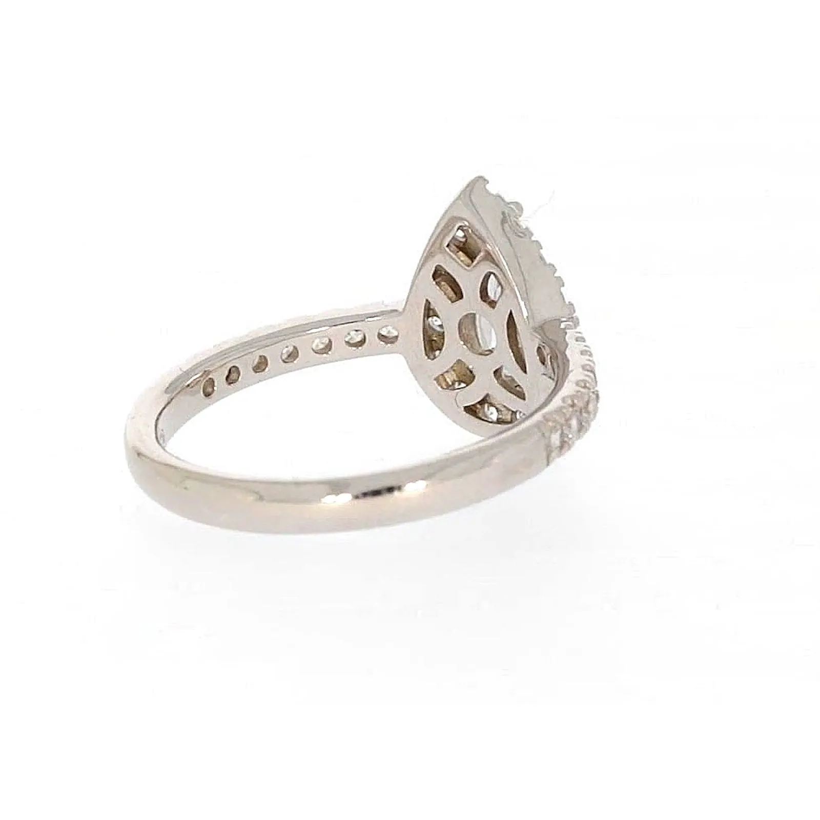 Sterling Silver Cubic Zirconia Pear Ring