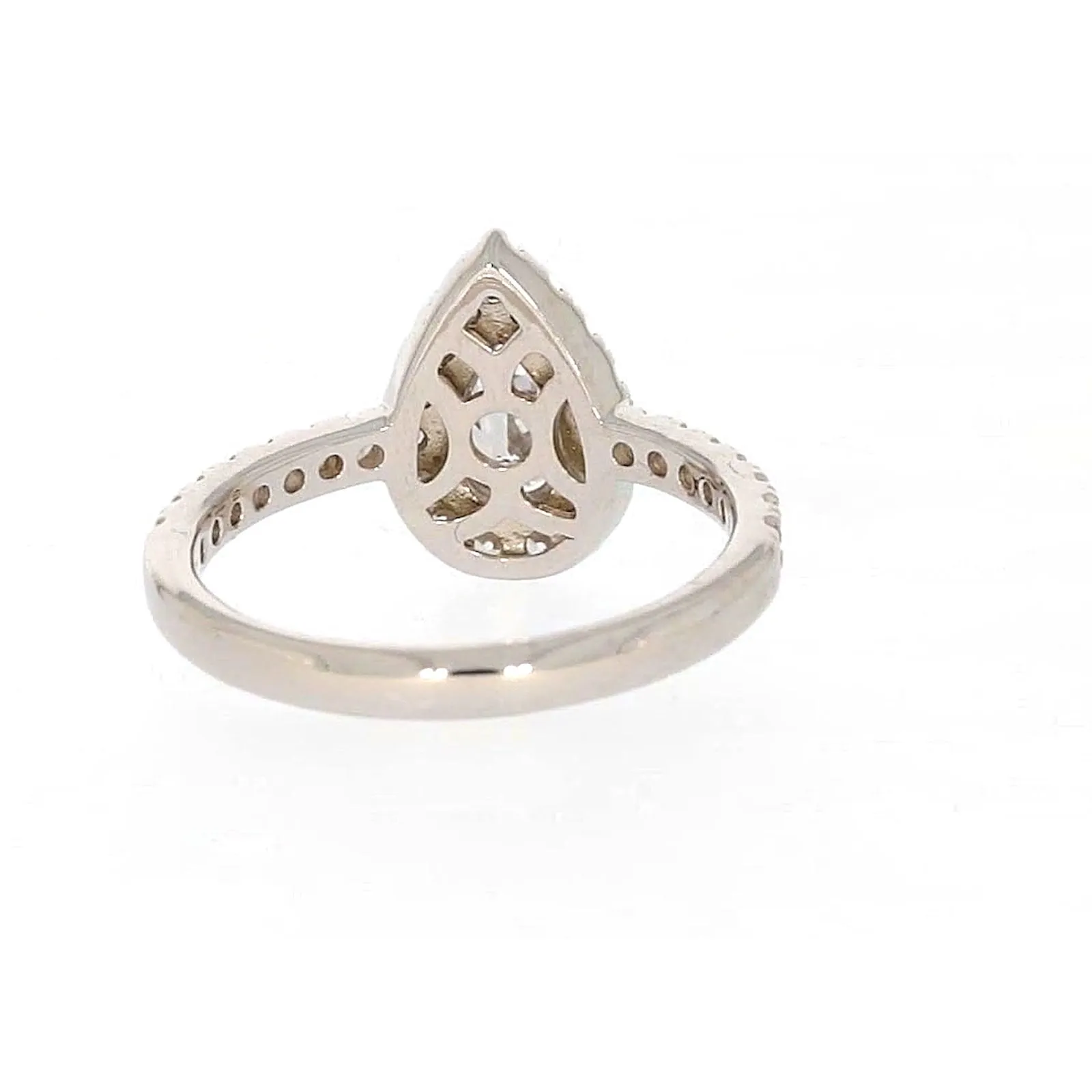 Sterling Silver Cubic Zirconia Pear Ring