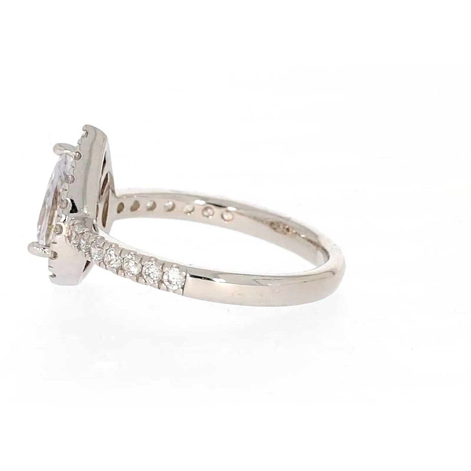 Sterling Silver Cubic Zirconia Pear Ring