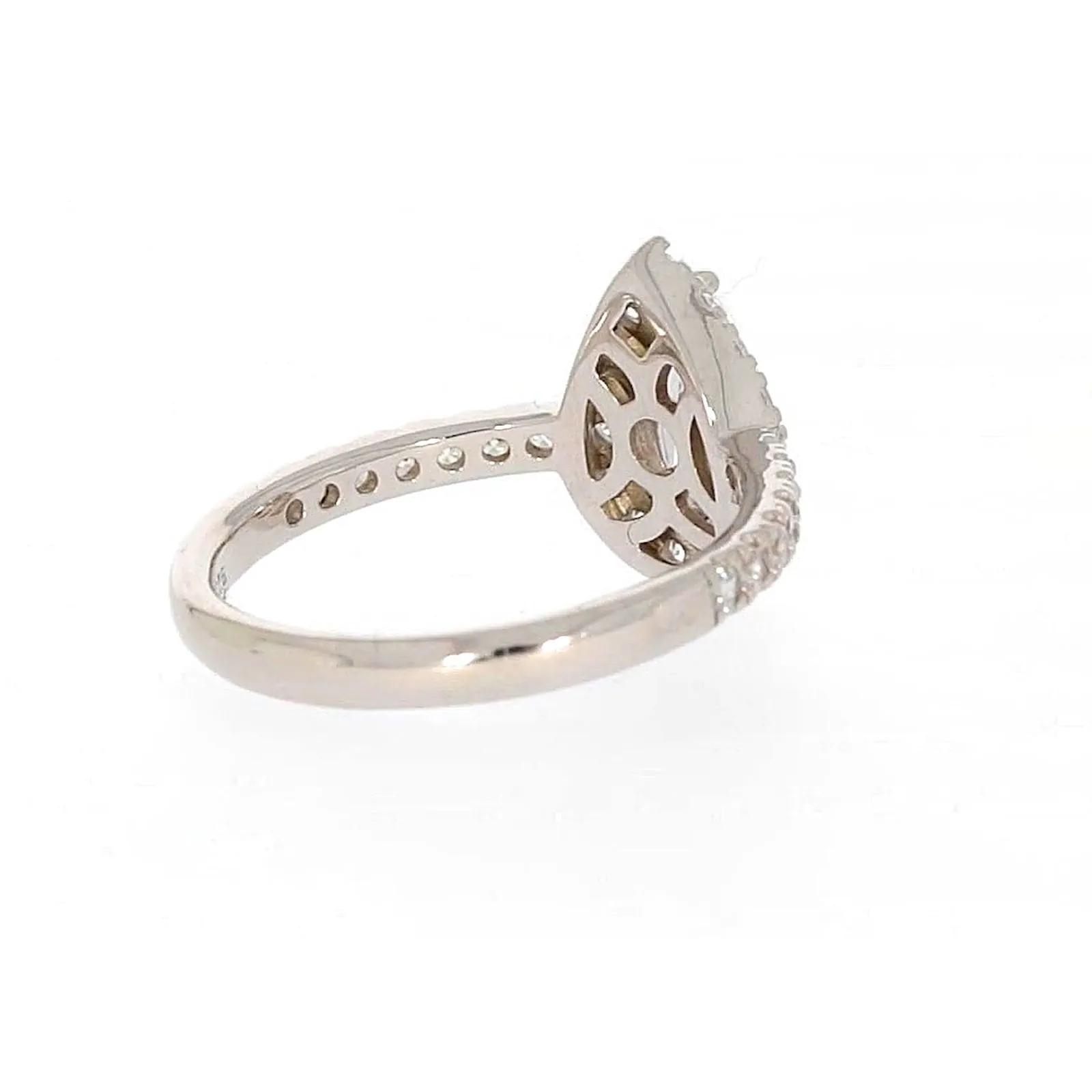 Sterling Silver Cubic Zirconia Pear Ring